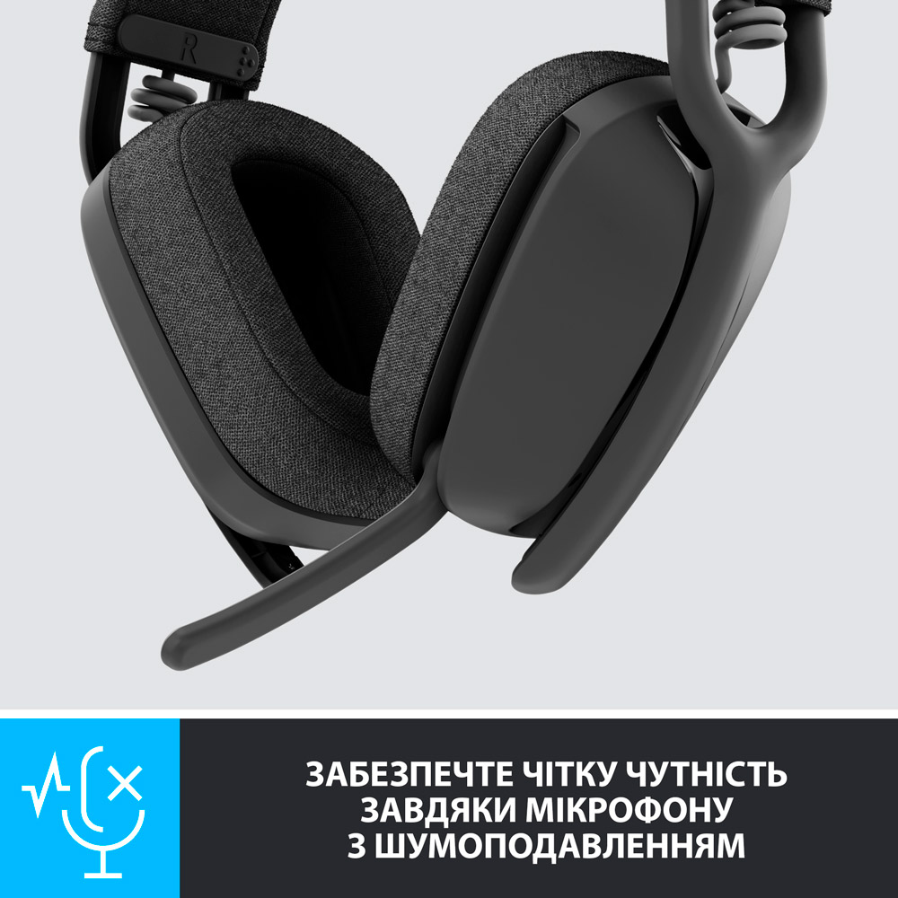 Фото Гарнитура Logitech Zone Vibe 125 Wireless Headphones Graphite (981-001126)