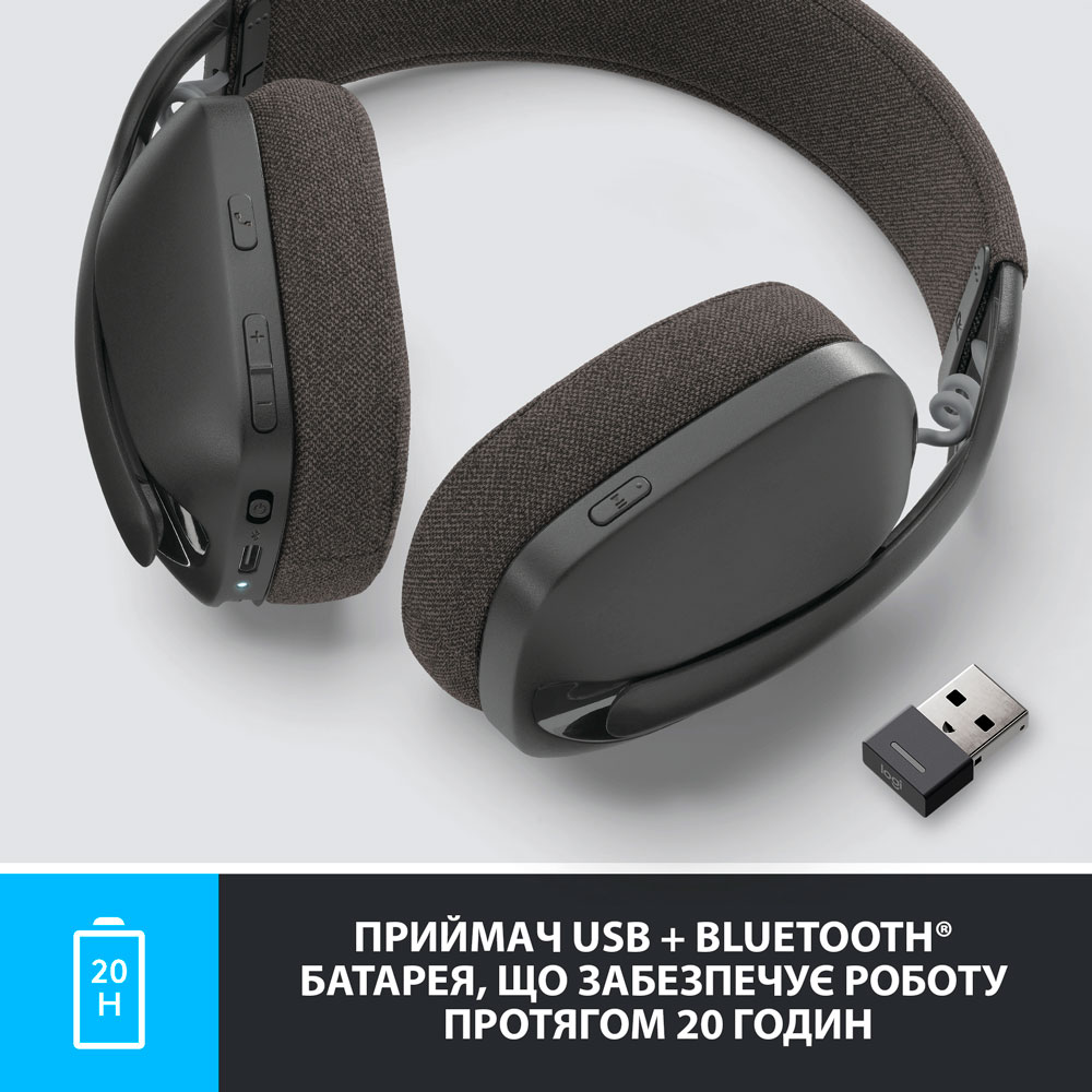 Заказать Гарнитура Logitech Zone Vibe 125 Wireless Headphones Graphite (981-001126)