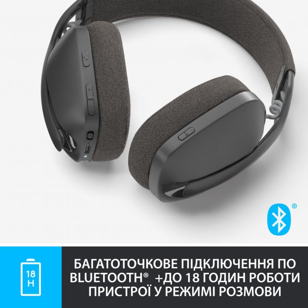 Гарнитура LOGITECH Zone Vibe 100, Graphite (981-001213) Крепление дуга (над головой)