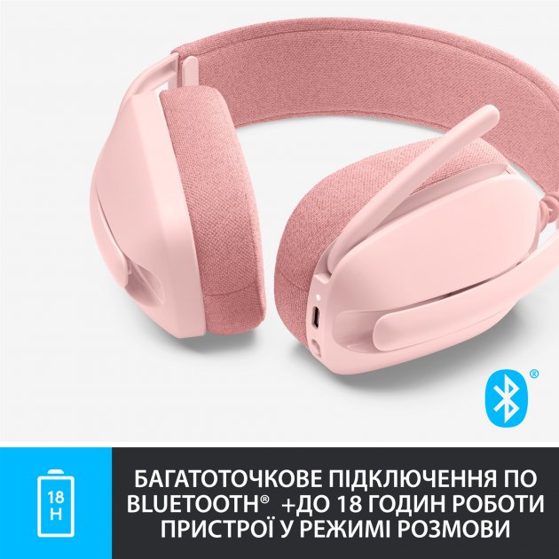 Гарнітура LOGITECH Zone Vibe 100, Rose (981-001224) Кріплення дуга (над головою)