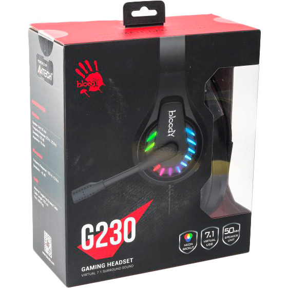 Зображення Гарнітура A4TECH G230 Bloody Black