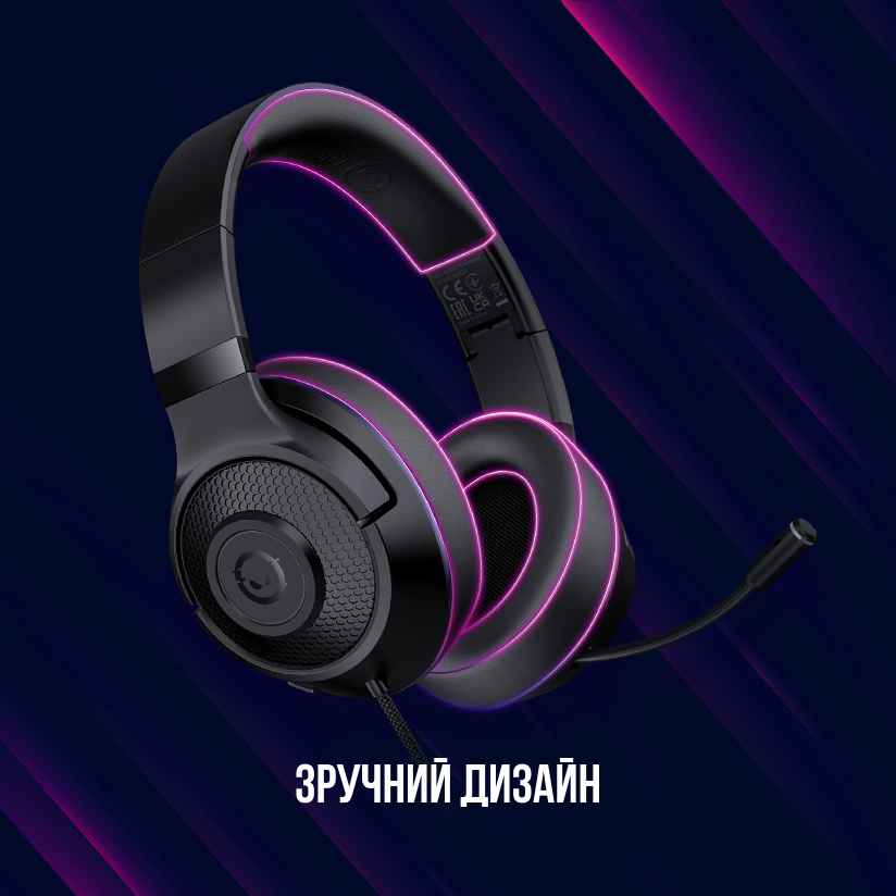 Гарнитура LORGAR Noah 101 Gaming 3.5mm Black (LRG-GHS101B) Конструкция накладные (накладываются на ухо)