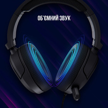 Гарнитура LORGAR Kaya 460 Gaming RGB USB Black (LRG-GHS460)