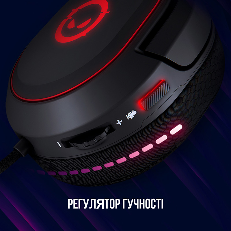 В Украине Гарнитура LORGAR Kaya 460 Gaming RGB USB Black (LRG-GHS460)