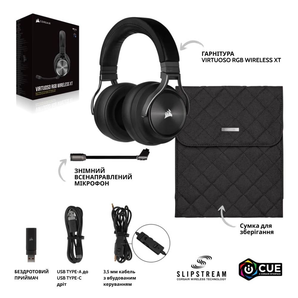 Заказать Гарнитура CORSAIR Virtuoso RGB Wireless XT Gaming (CA-9011188-EU)