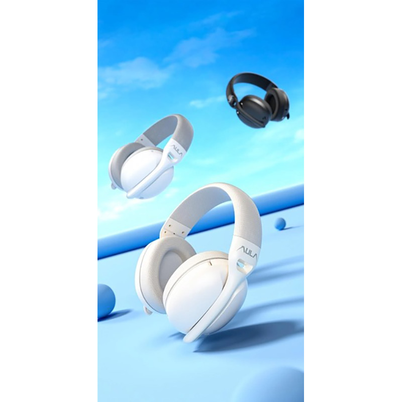 Зовнішній вигляд Гарнітура AULA S6 Wireless 3 in 1 Bluetooth White (6948391235561)