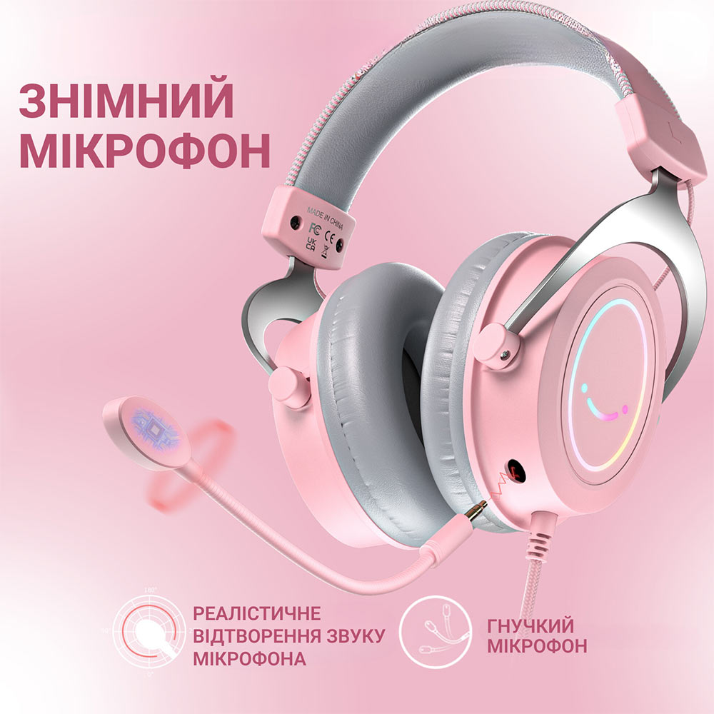 Гарнитура FIFINE H3 RGB Pink Крепление дуга (над головой)