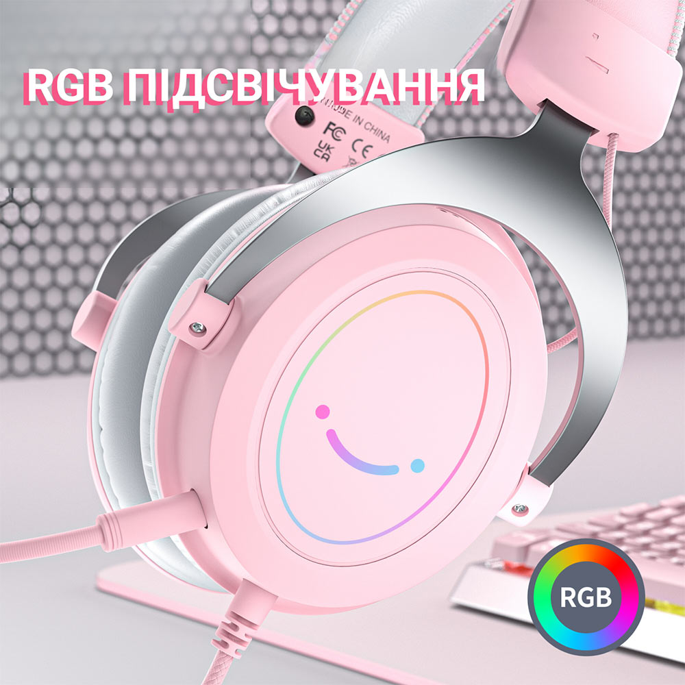 Гарнитура FIFINE H3 RGB Pink Конструкция полноразмерные (полный обхват уха)