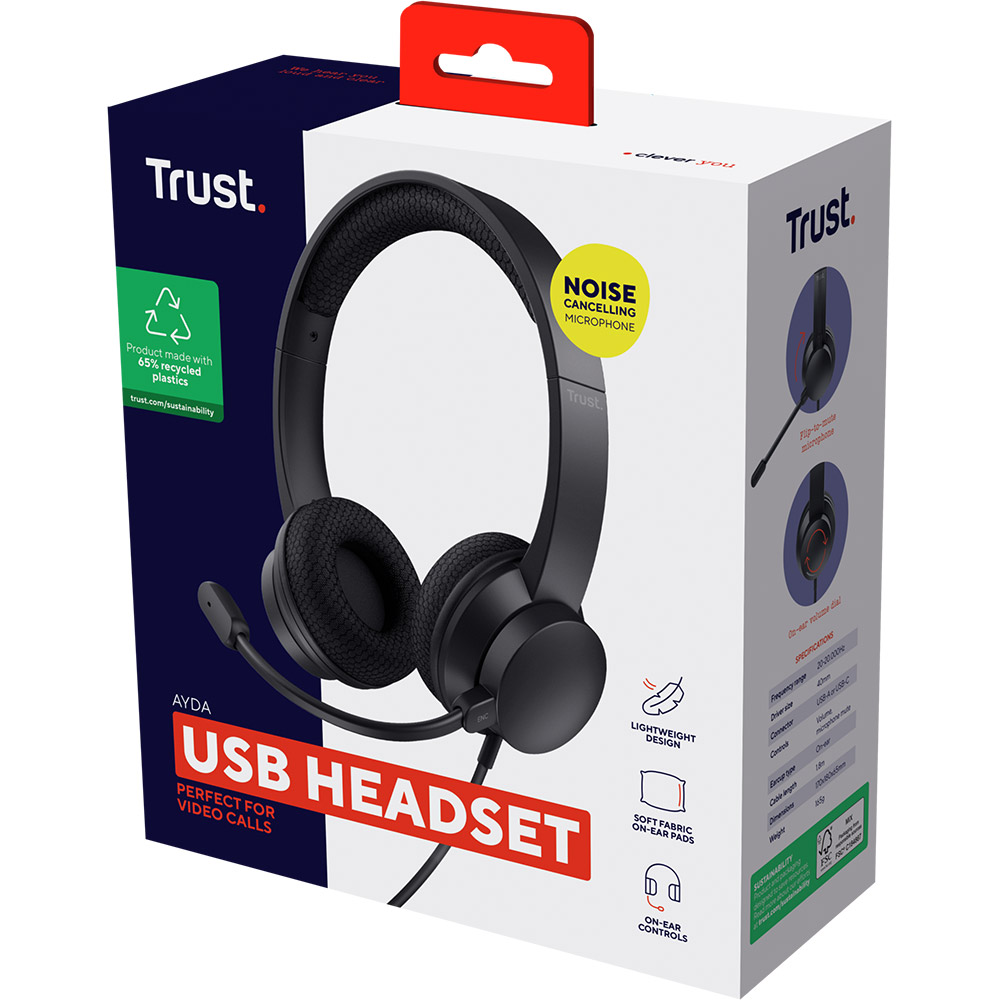 Зовнішній вигляд Гарнітура TRUST Ayda USB-ENC PC (25089)