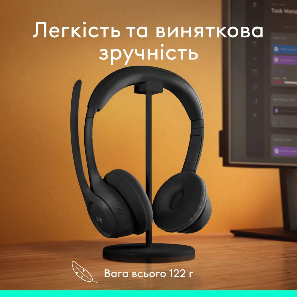 Замовити Гарнітура LOGITECH Zone 300 Wireless Headset BT BLACK (981-001407)