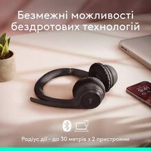 Гарнітура LOGITECH Zone 300 Wireless Headset BT BLACK (981-001407)