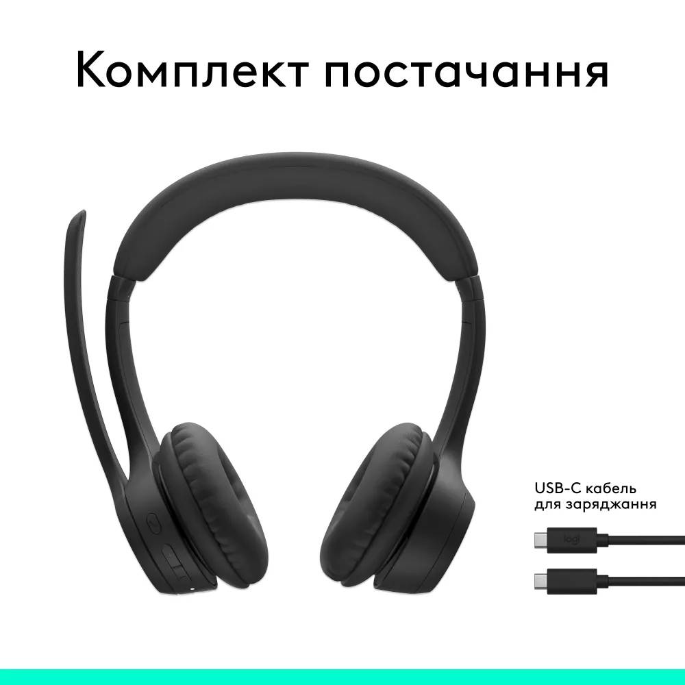 Зображення Гарнітура LOGITECH Zone 300 Wireless Headset BT BLACK (981-001407)