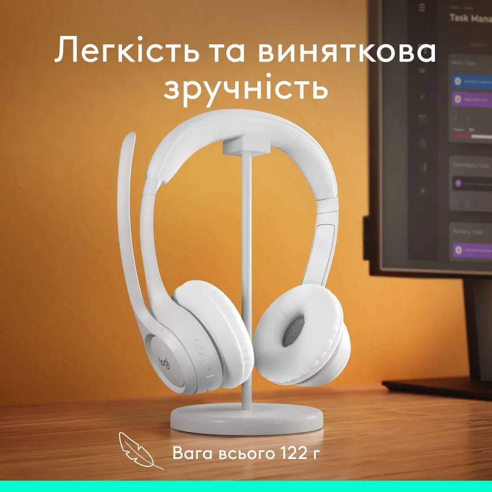 Фото Гарнітура LOGITECH Zone 300 Wireless Headset BT WHITE (981-001417)
