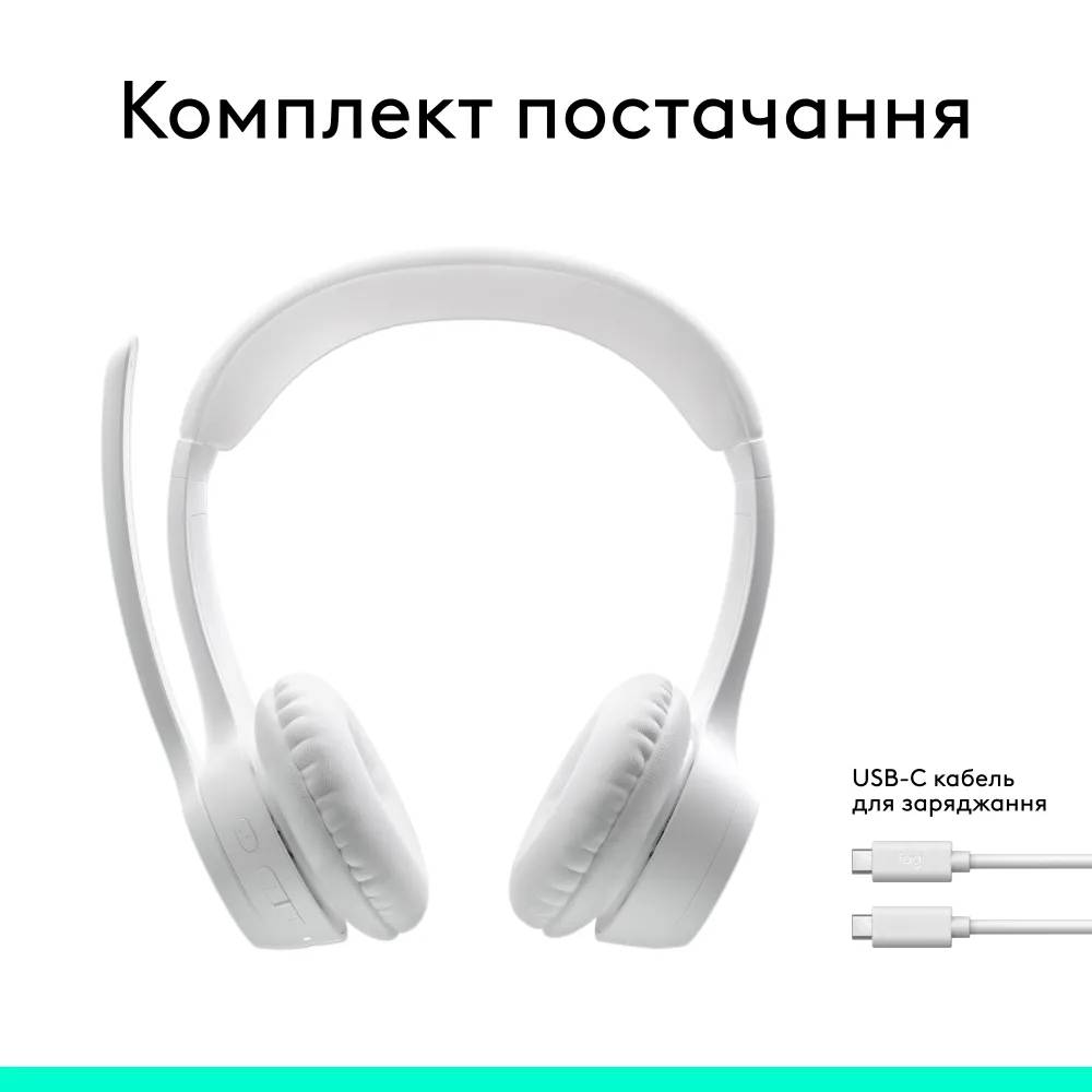 Зображення Гарнітура LOGITECH Zone 300 Wireless Headset BT WHITE (981-001417)