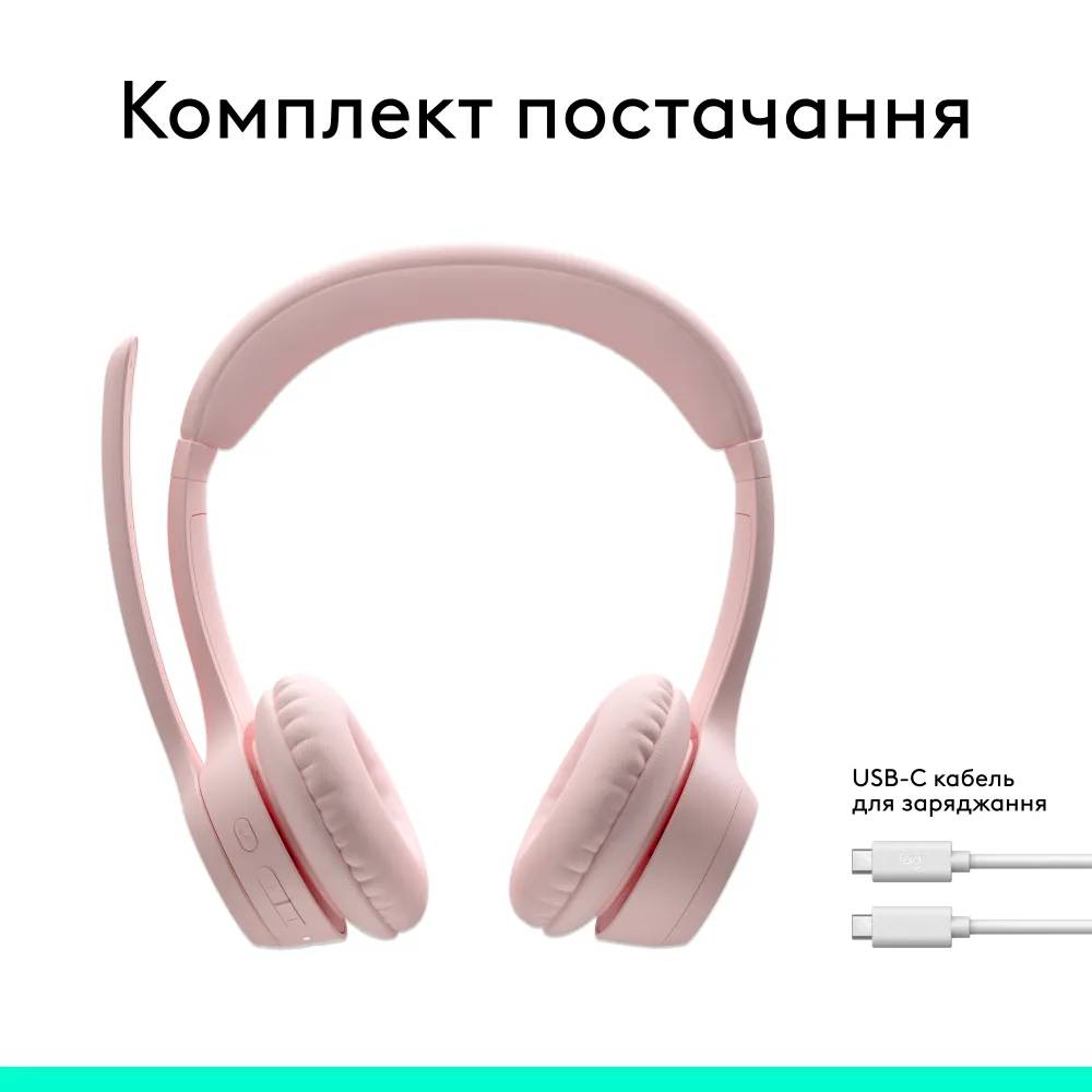 Зображення Гарнітура LOGITECH Zone 300 Wireless Headset BT ROSE (981-001412)