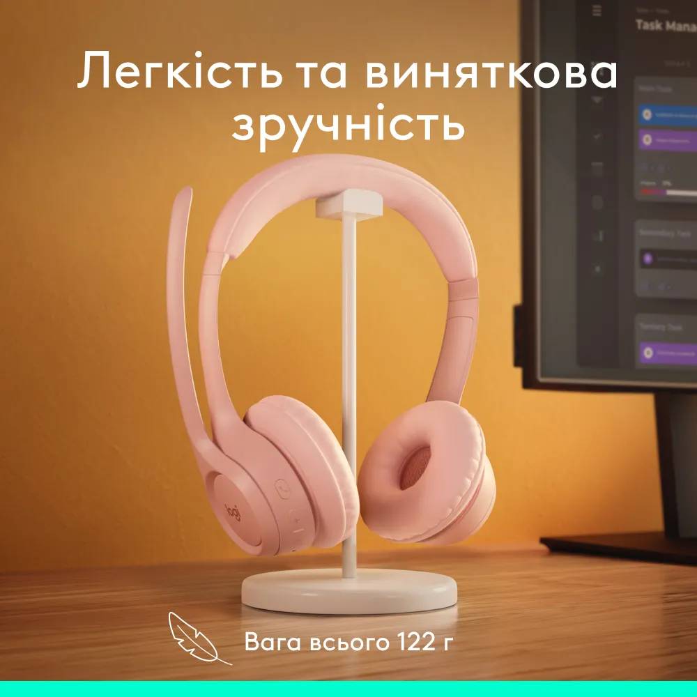 Замовити Гарнітура LOGITECH Zone 300 Wireless Headset BT ROSE (981-001412)