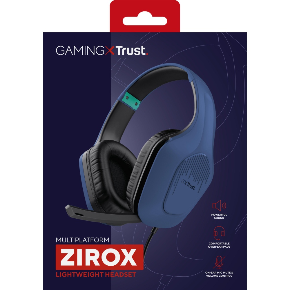 Заказать Гарнитура TRUST GXT 415 Zirox 3.5мм Blue (24991)