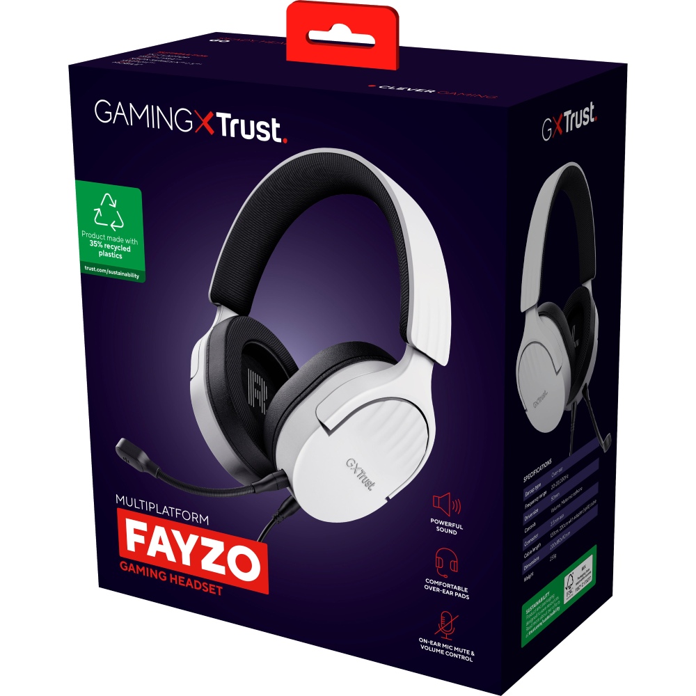 Замовити Гарнітура TRUST GXT 489 Fayzo 3.5 мм White (25210)