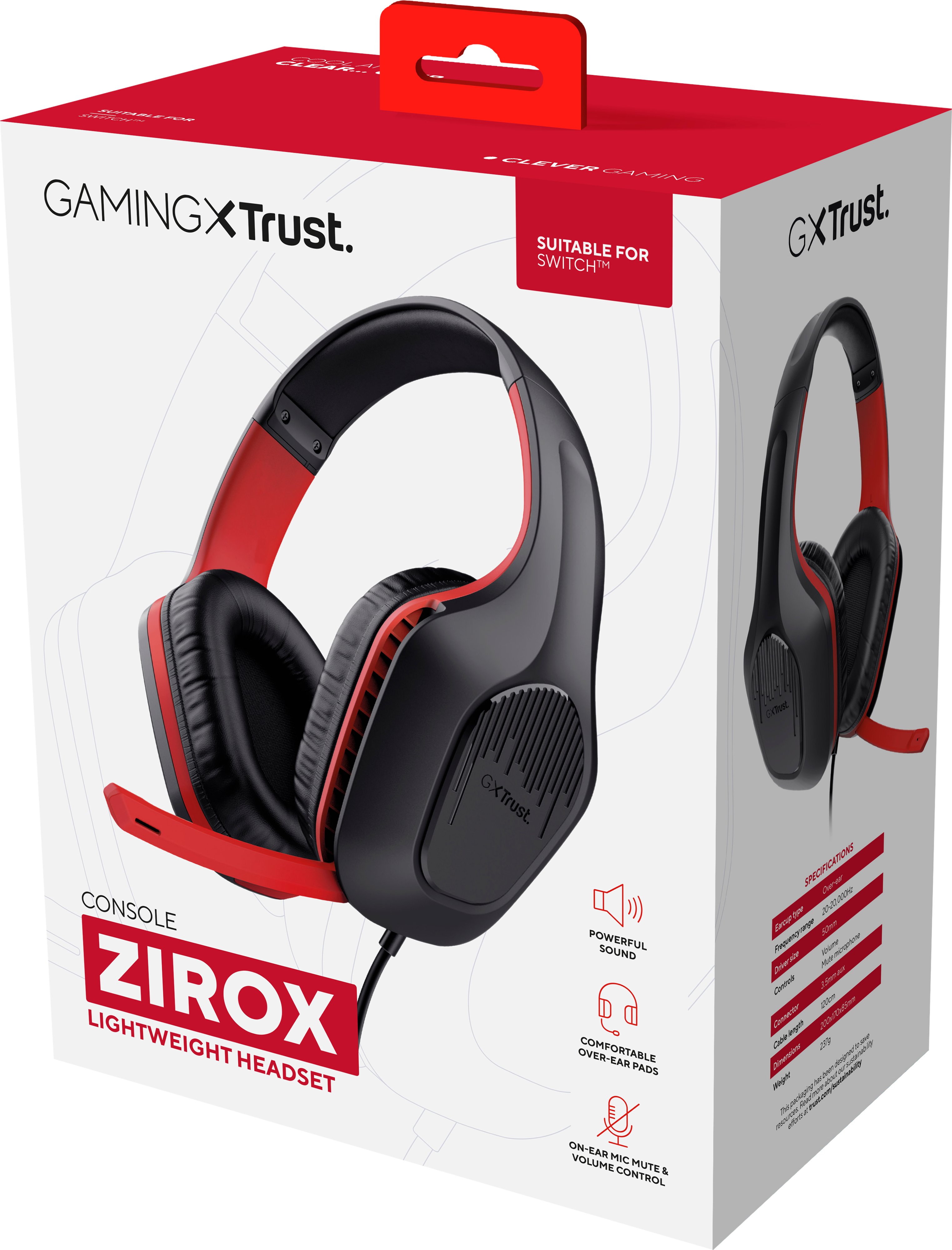 Замовити Гарнітура TRUST GXT 415 Zirox 3.5мм Red (24995)