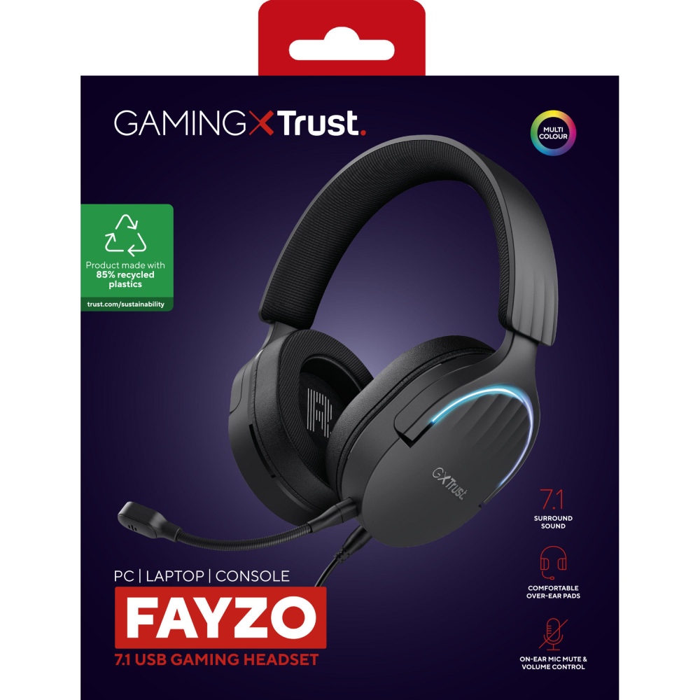 Фото Гарнитура TRUST GXT 490 FAYZO 7.1 USB-A Black (24900)