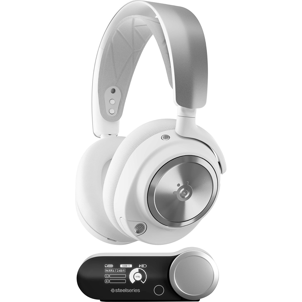 Гарнитура STEELSERIES Arctis Nova Pro Wireless White (61524) Крепление дуга (над головой)