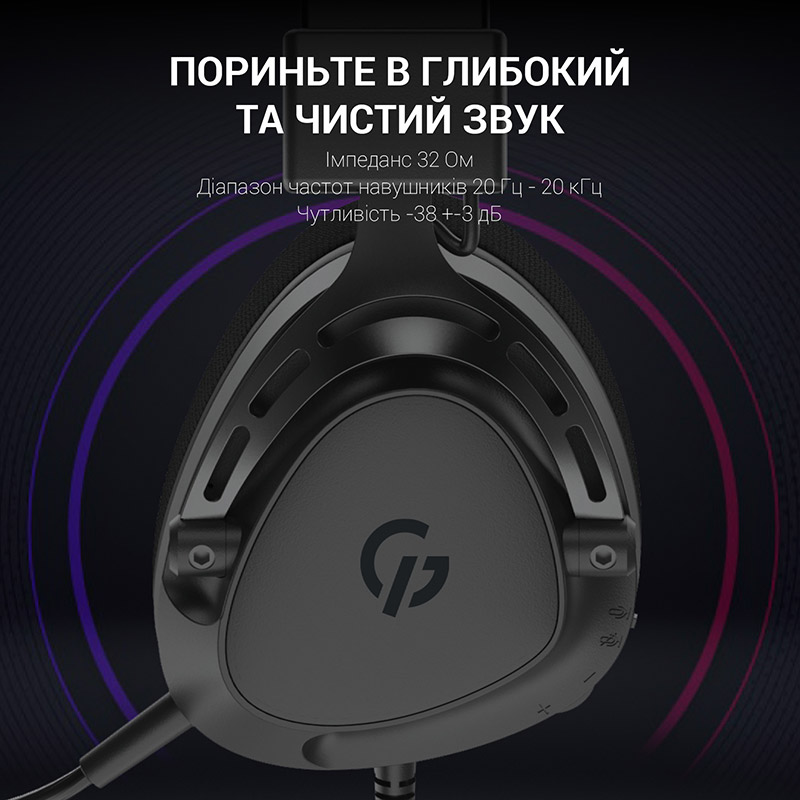 Гарнитура GAMEPRO HS766 Black Конструкция полноразмерные (полный обхват уха)