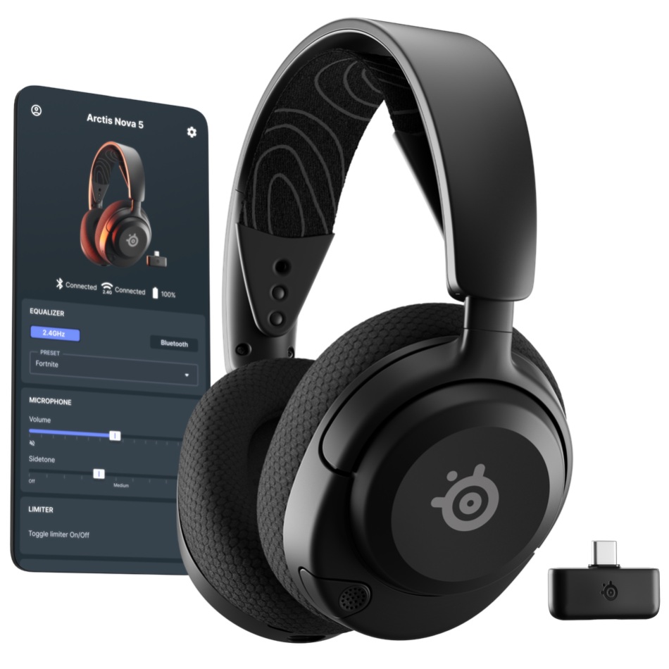 Гарнитура STEELSERIES Arctis Nova 5 Black MultiPlatform (61670) Крепление дуга (над головой)