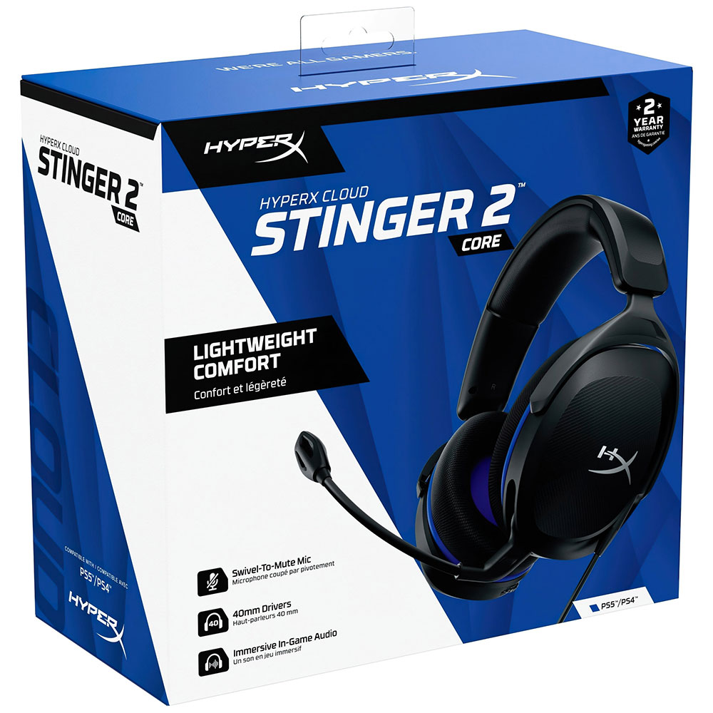 Фото Гарнитура HYPERX Cloud Stinger 2 Core for PS5/PS4 Black (6H9B6AA)