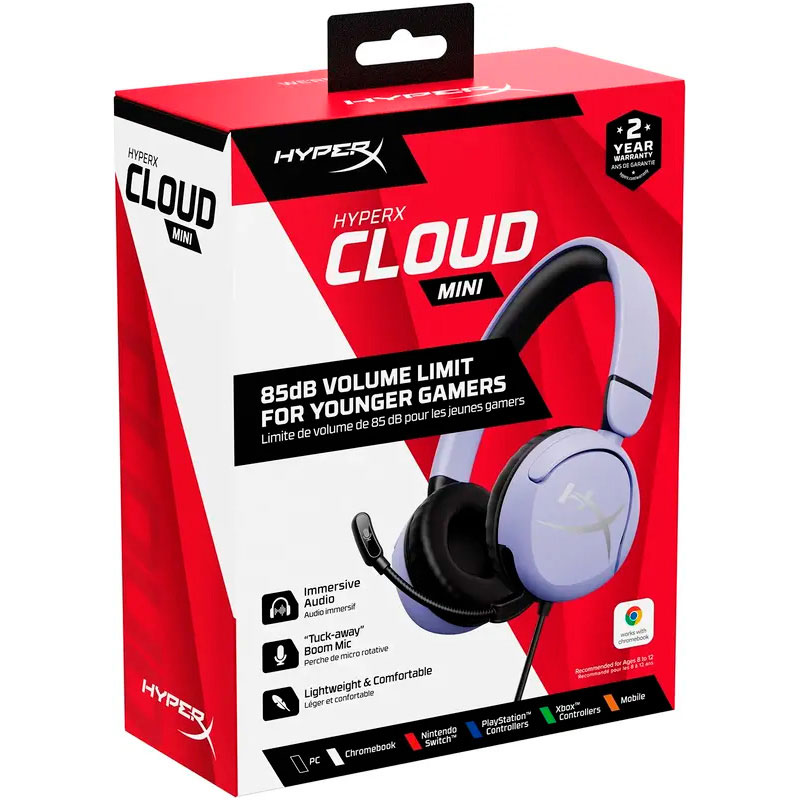 Фото 14 Гарнітура HYPERX Cloud Mini Wired Lavender (7G8F5AA)