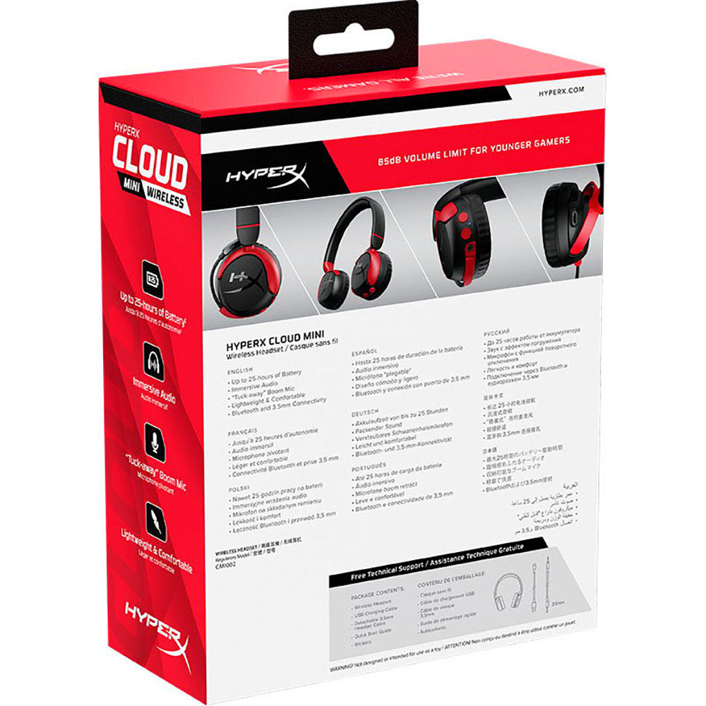 У Фокстрот Гарнітура HYPERX Cloud Mini Wireless Black/Red (7G8F1AA)