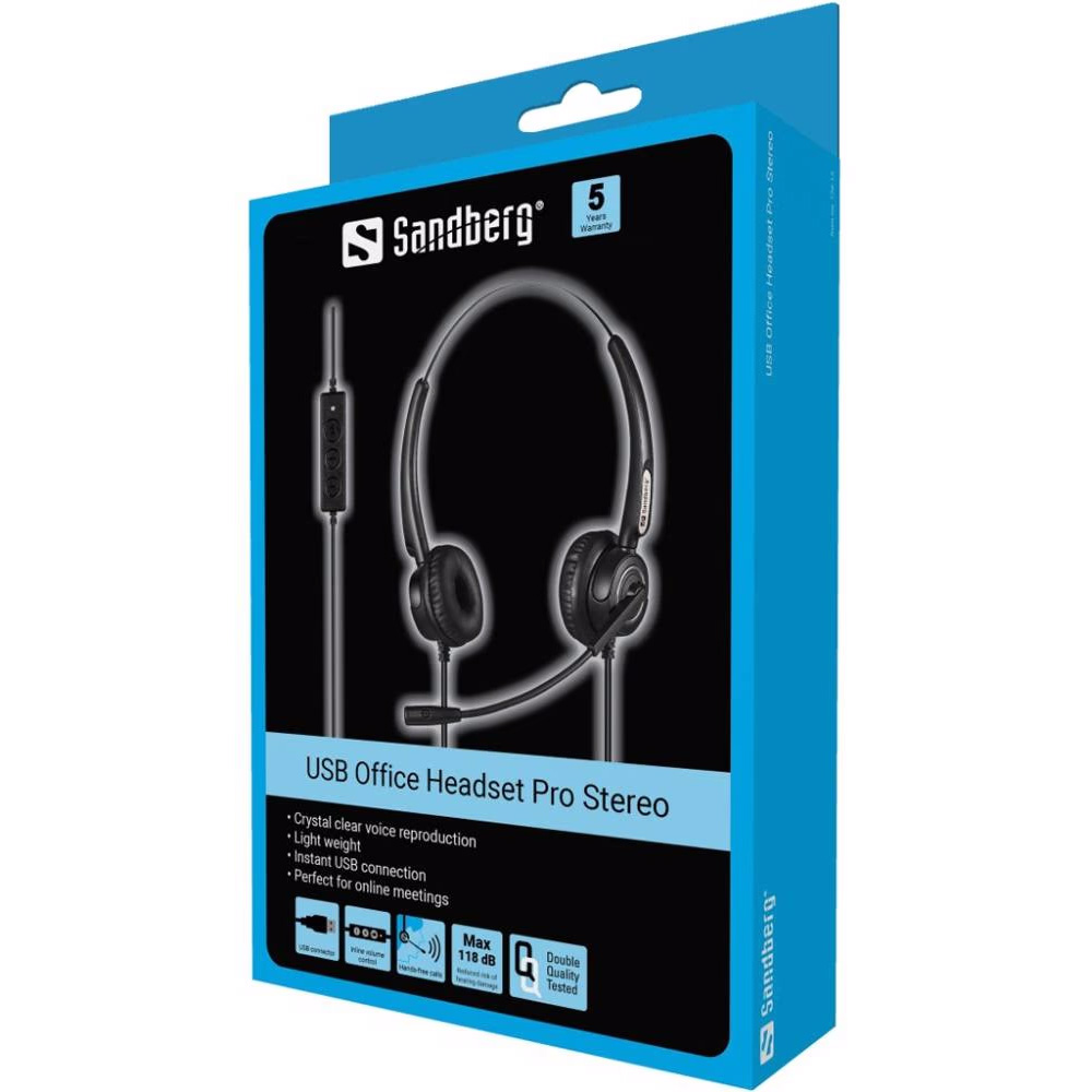 Гарнитура SANDBERG USB Office Headset Pro Stereo Black (126-13) Конструкция накладные (накладываются на ухо)