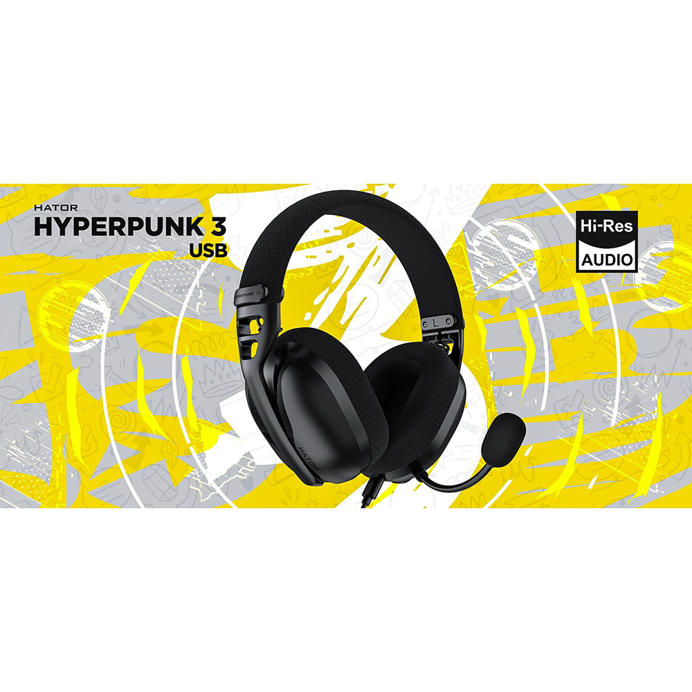 В Фокстрот Гарнитура HATOR HYPERPUNK 3 Hi-Res Black (ESH10)