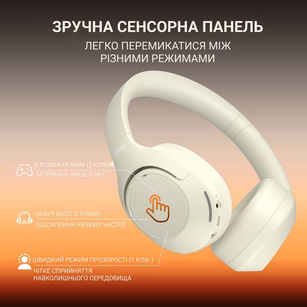 Гарнітура FIFINE X3W Wireless Beige Кріплення дуга (над головою)