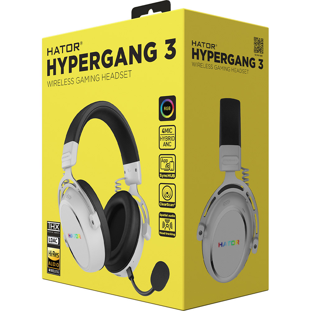 Зображення Гарнітура HATOR HYPERGANG 3 Hi-Res Wireless White (ESH56)