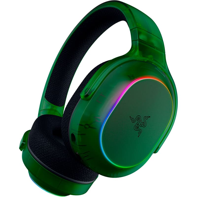 Гарнітура RAZER Barracuda X Chroma Phantom Green (RZ04-05220300-R3M1) Додатково 6-зонне підсвічування на чашках гарнітури; Швидка зарядка протягом 15 хвилин забезпечує приблизно 6 годин роботи; Підтримка об'ємного звуку 7.1