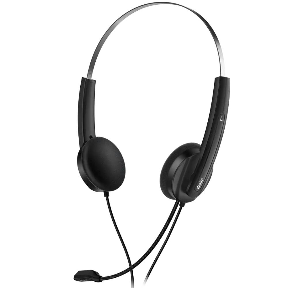 Гарнитура GENIUS HS-220U USB-C 2.4m Black Крепление дуга (над головой)