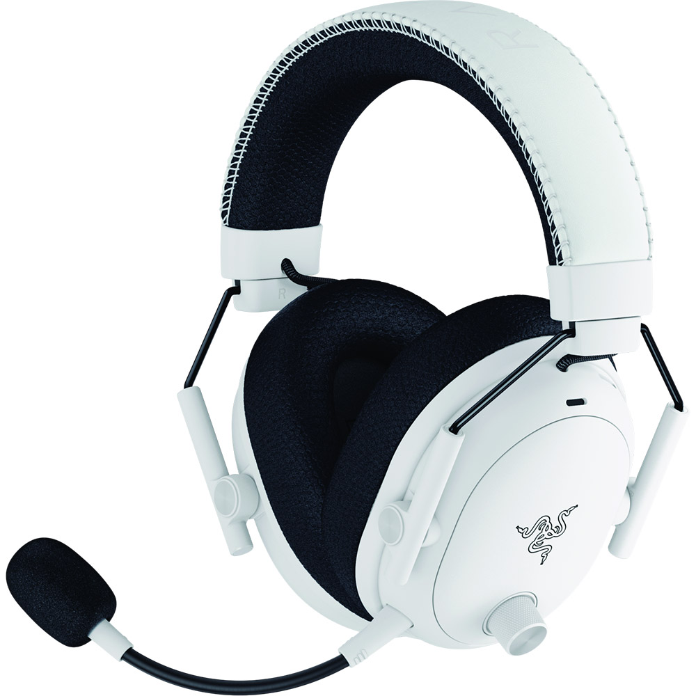 Гарнітура RAZER Blackshark V3 PRO Wireless White (RZ04-05400200-R3M1) Додатково активне шумозаглушення (ANC); THX Spatial Audio 7.1.4 для 3D-звучання (Windows 11 23H2+); Настроюваний ролик (кроки, баланс гри/чата, моніторинг); Професійні FPS-профілі + еквалайзер на 9 пресетів; Додаток Razer Audio для мобільного керування