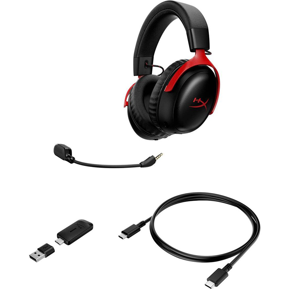 Фото Гарнітура HYPERX Cloud III S Wireless Black-Red (A59Z0AA)