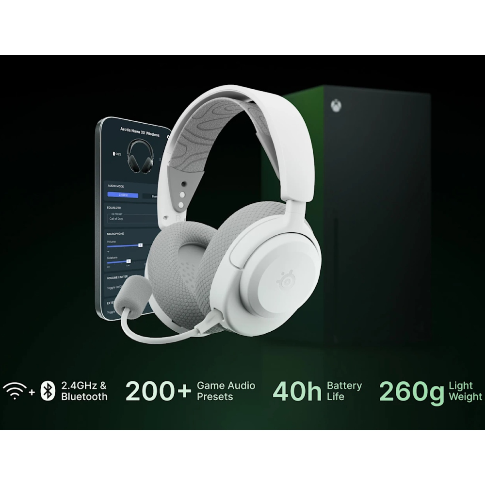 Зовнішній вигляд Гарнітура STEELSERIES Arctis Nova 3X MultiPlatform/Xbox White (61690)
