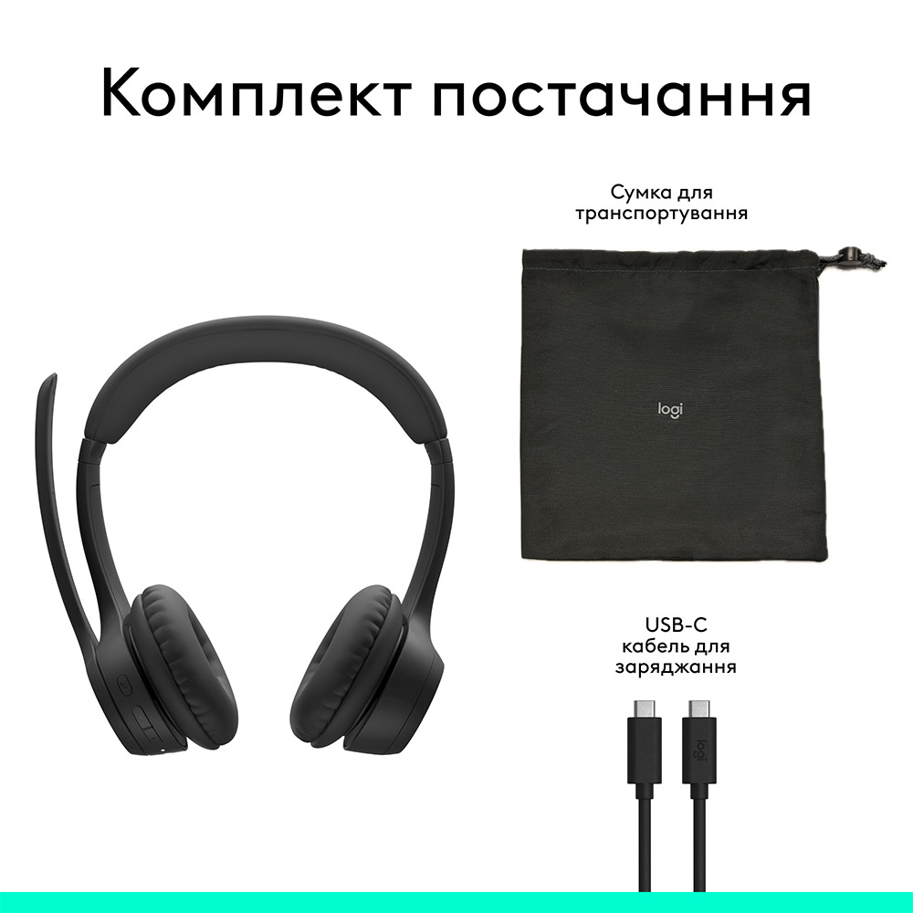 Зовнішній вигляд Гарнітура LOGITECH Zone 305 Wireless Headset Black (981-001458)