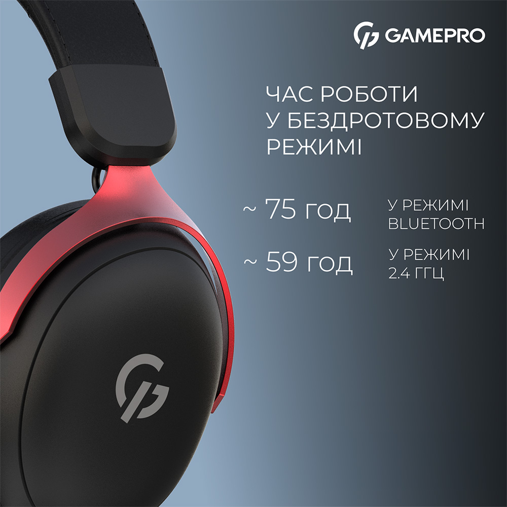 Зовнішній вигляд Гарнітура GAMEPRO Asgard Freya Pro Black/Red (HSW201BR)