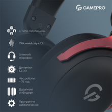 Гарнітура GAMEPRO Asgard Freya Pro Black/Red (HSW201BR)