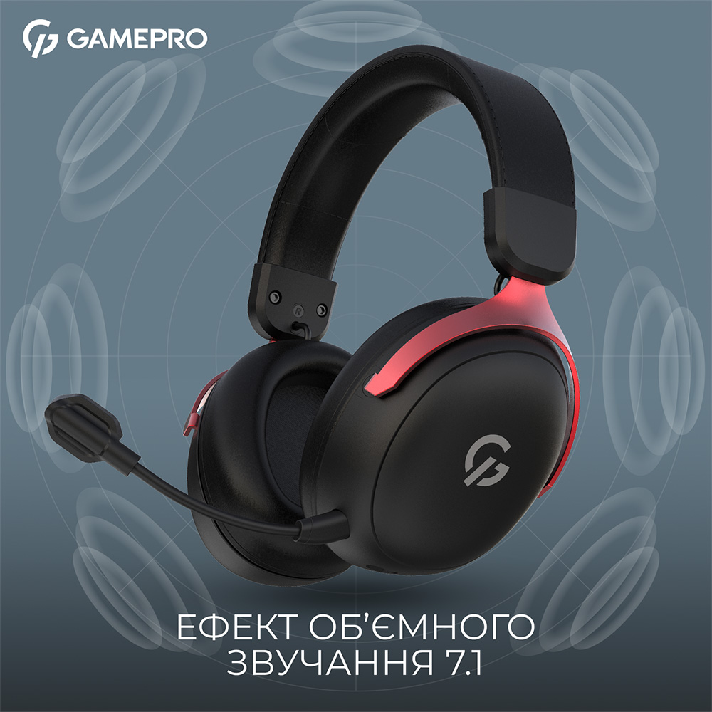 Зображення Гарнітура GAMEPRO Asgard Freya Pro Black/Red (HSW201BR)