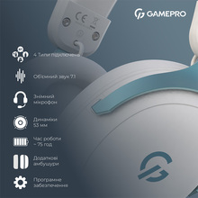Гарнитура GAMEPRO Asgard Freya Pro White/Blue (HSW201WB)