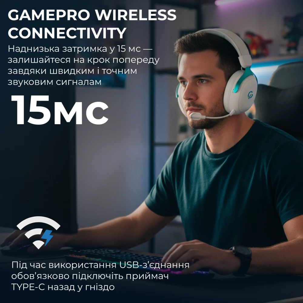 Изображение Гарнитура GAMEPRO Asgard Freya Pro White/Blue (HSW201WB)