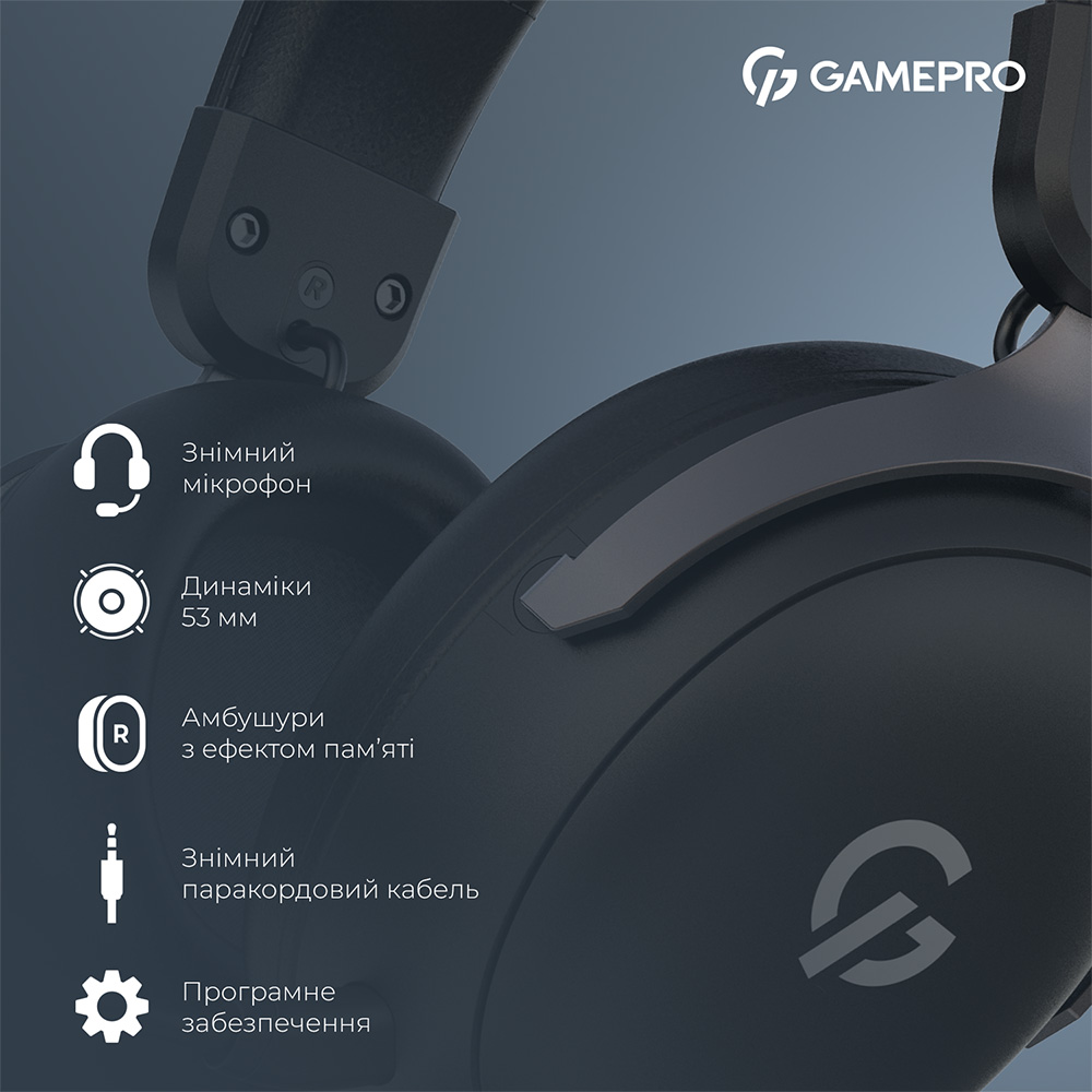 Зовнішній вигляд Гарнітура GAMEPRO Asgard Freya Black (HS145B)