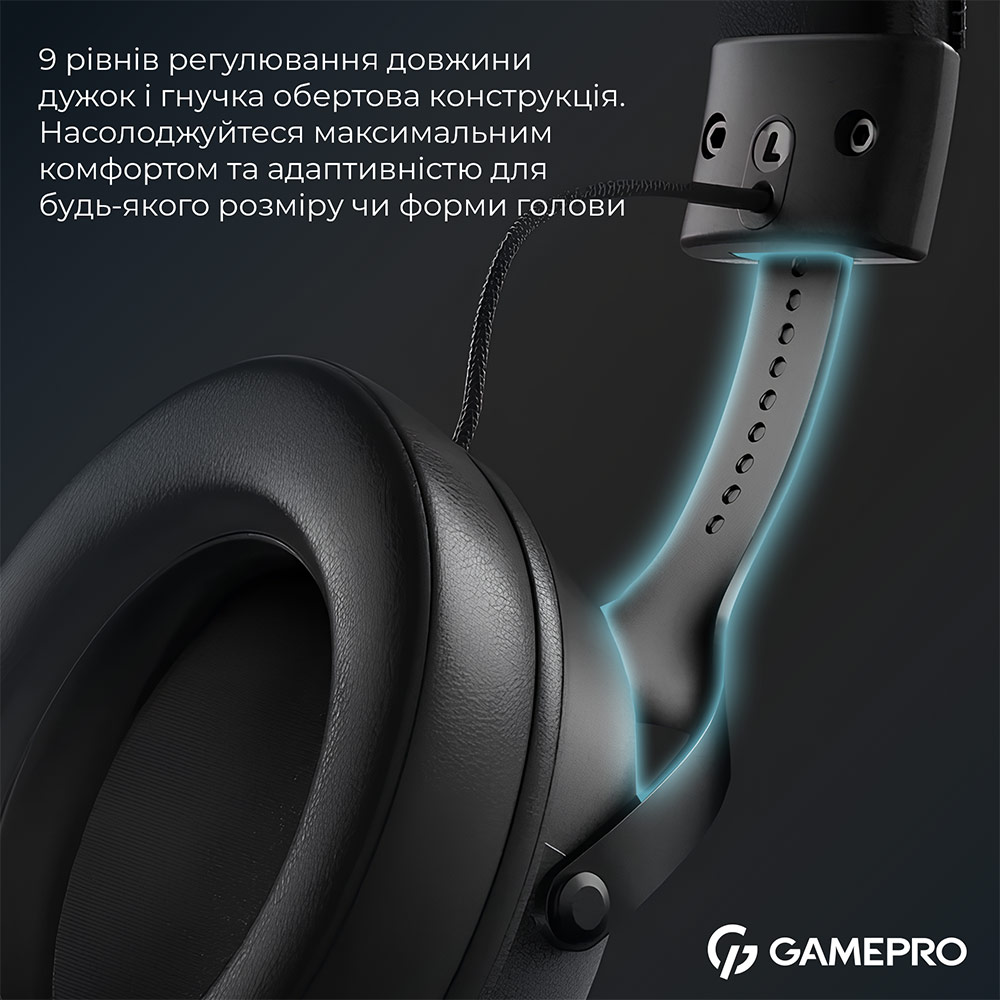 Фото 20 Гарнітура GAMEPRO Asgard Skadi Black (HSW191B)
