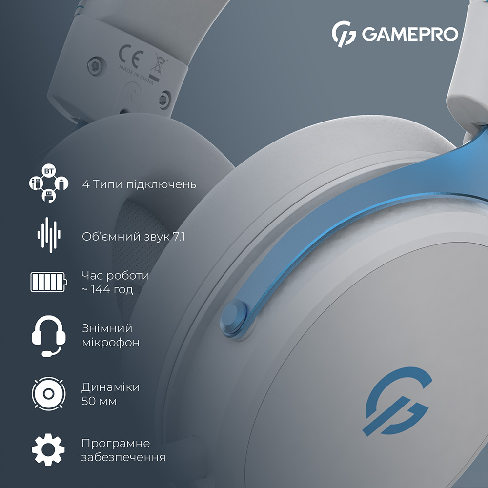 В интернет магазине Гарнитура GAMEPRO Asgard Skadi White/Blue (HSW191WB)