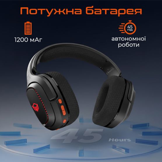 Гарнітура MEETION MT-BTH012-A Black/Orange Гарнітура MEETION MT-BTH012-A Black/Orange Конструкція повнорозмірні (повний обхват вуха)