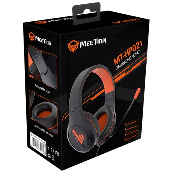 Гарнітура MEETION MT-HP021-A Black/Orange Зовнішній вигляд Гарнітура MEETION MT-HP021-A Black/Orange